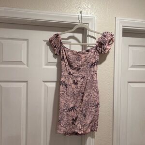 Astr Pink Tropical Print Mini Dress